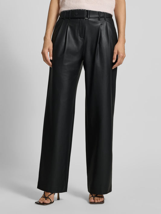Raffaello Rossi - Straight Leg Pants in Vegan Leather - Black