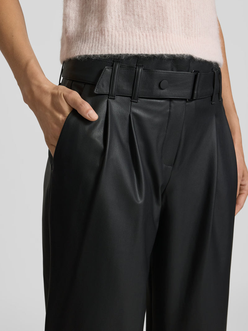Raffaello Rossi - Straight Leg Pants in Vegan Leather - Black