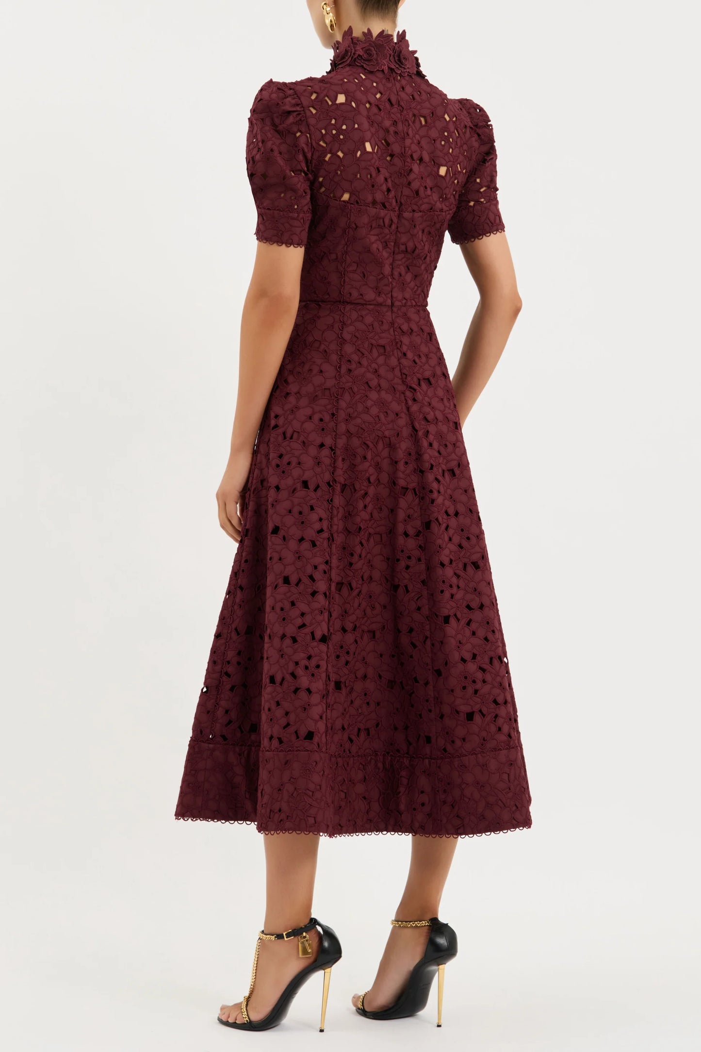 Rebecca Vallance - Kitsu Short Sleeve Midi Dress Merlot