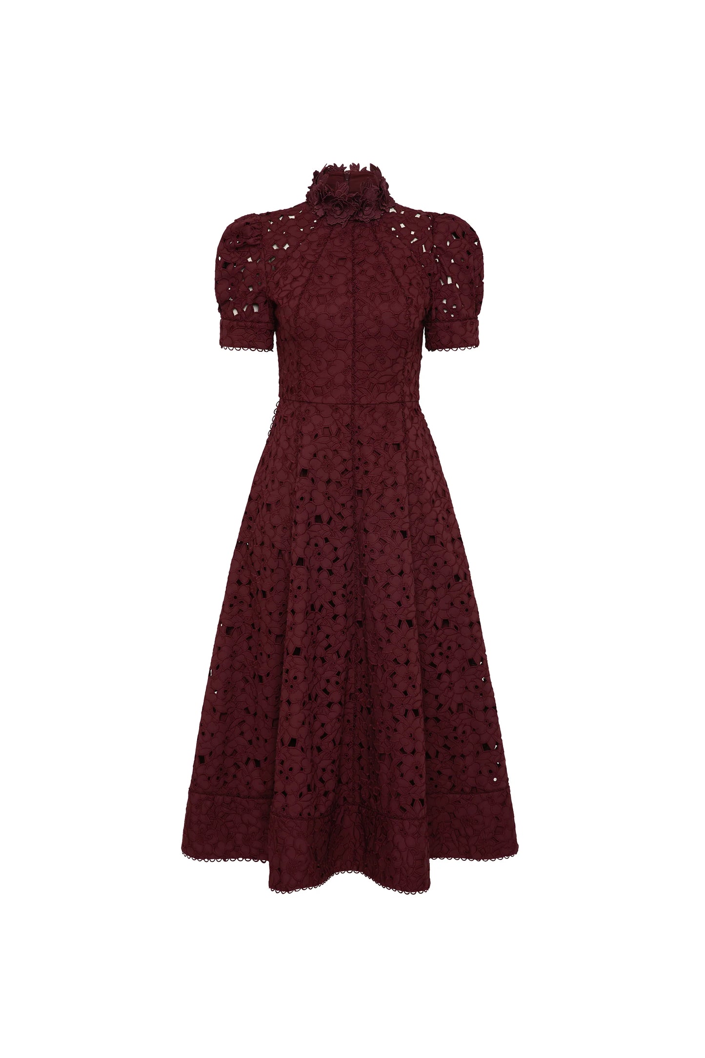 Rebecca Vallance - Kitsu Short Sleeve Midi Dress Merlot