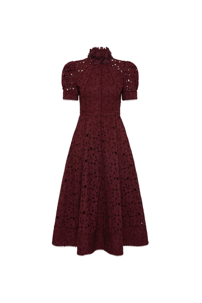 Rebecca Vallance - Kitsu Short Sleeve Midi Dress Merlot