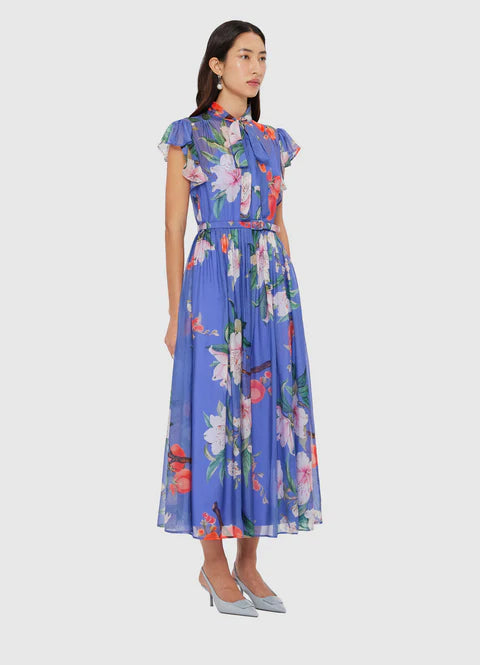 Leo Lin - Grace Flutter Sleeve Midi Dress