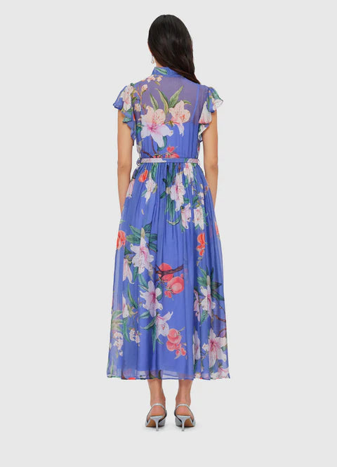 Leo Lin - Grace Flutter Sleeve Midi Dress
