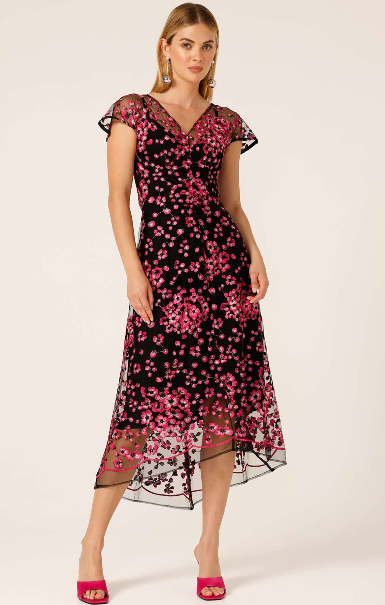 Sacha Drake - Joan Orchid Dress in Pink Black Floral