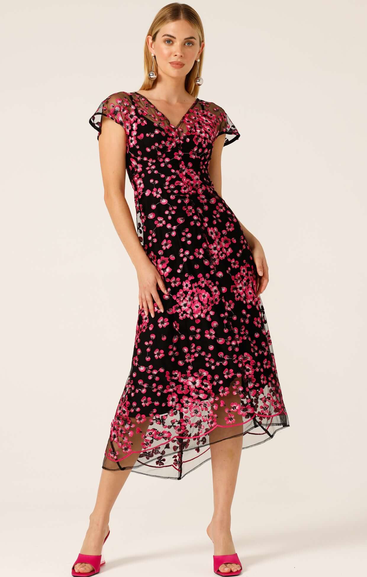 Sacha Drake - Joan Orchid Dress in Pink Black Floral