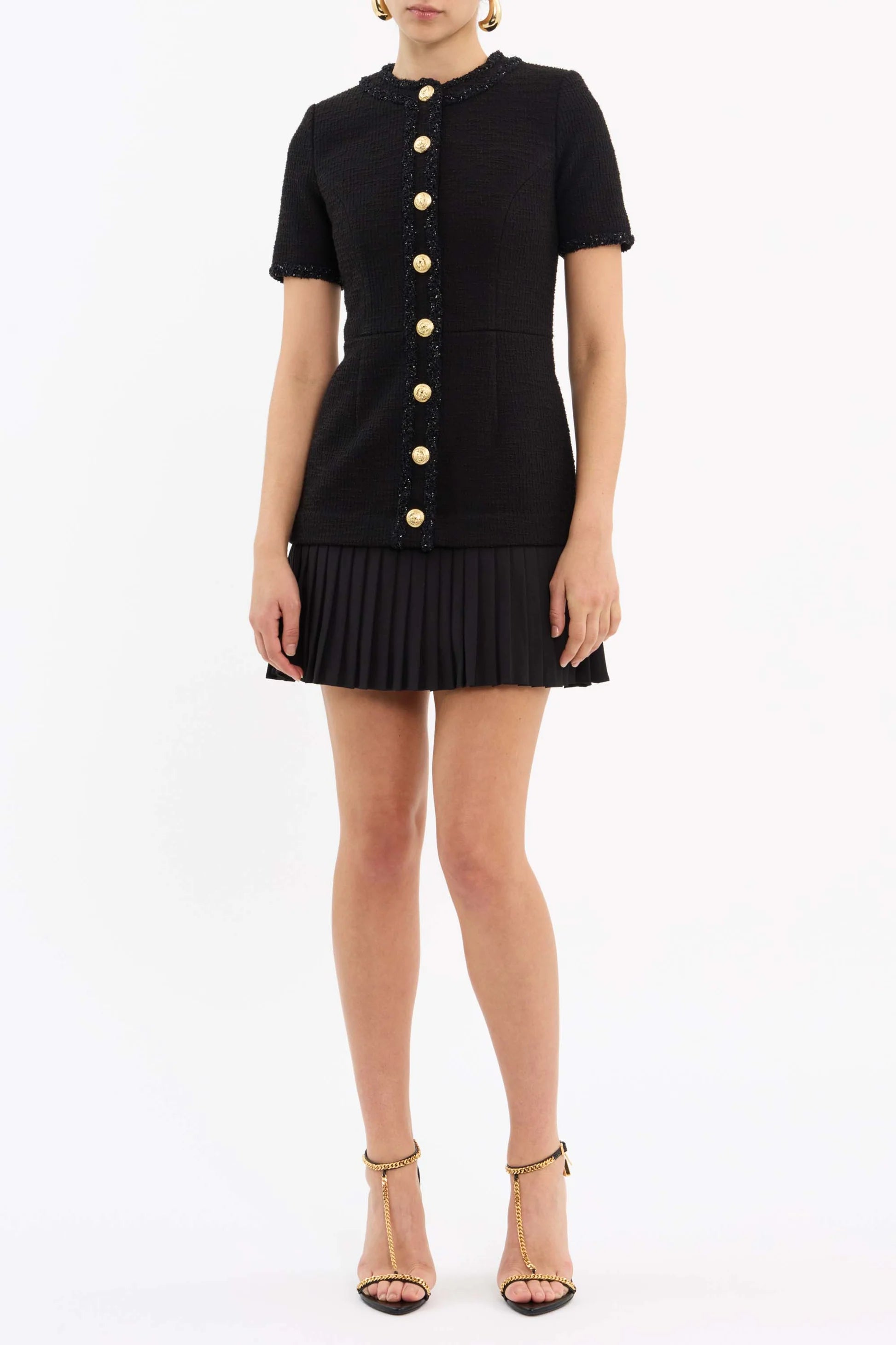 Rebecca Vallance - Margo Short Sleeve Mini Dress Black