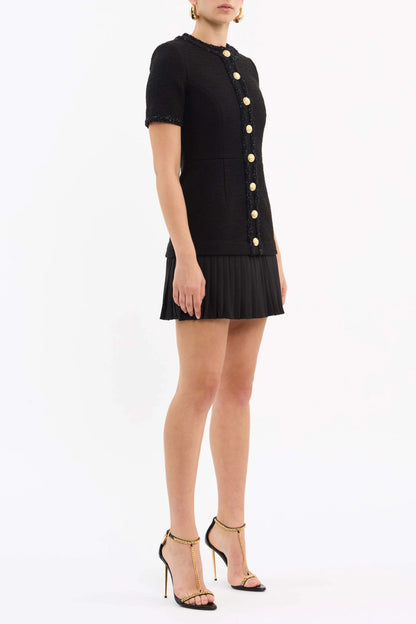 Rebecca Vallance - Margo Short Sleeve Mini Dress Black