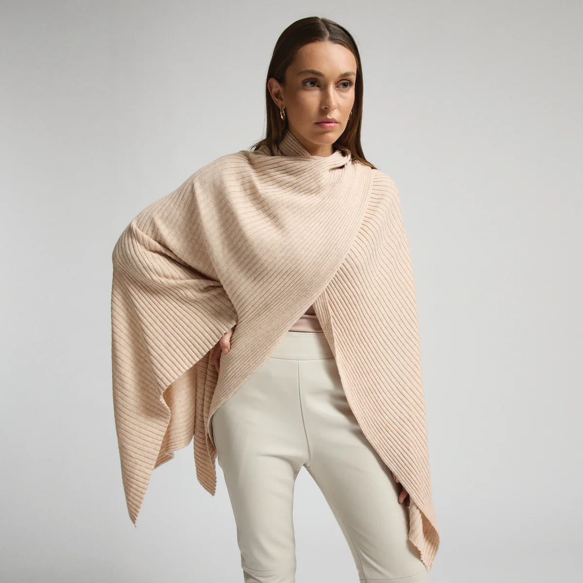 Raw By Raw - Molly Ribbed Knit Wrap - Crème Brûlée