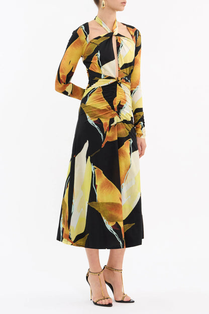 Rebecca Vallance - Petals of Paradise Long Sleeve Midi Dress