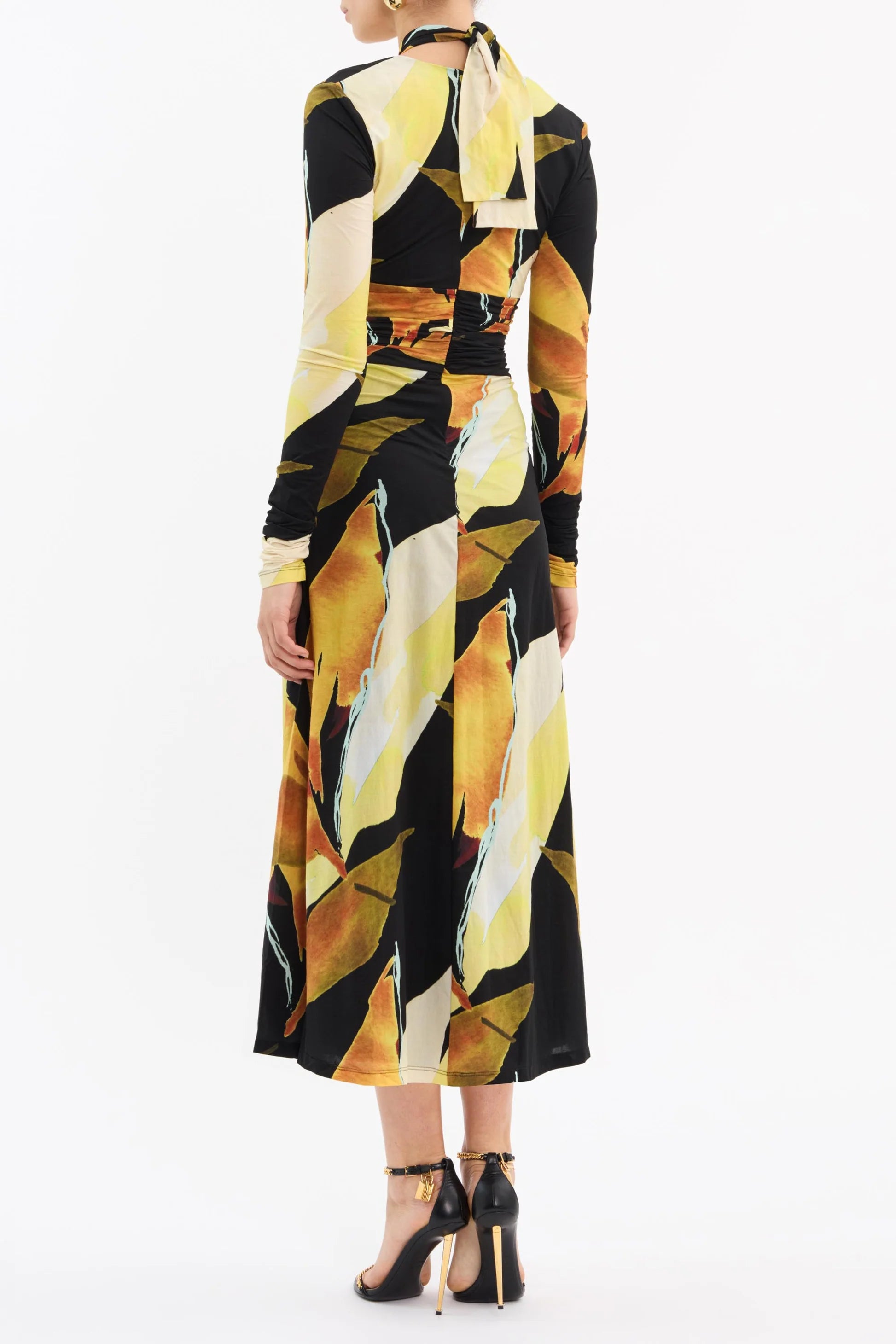Rebecca Vallance - Petals of Paradise Long Sleeve Midi Dress