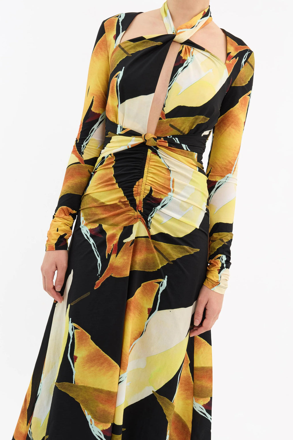 Rebecca Vallance - Petals of Paradise Long Sleeve Midi Dress