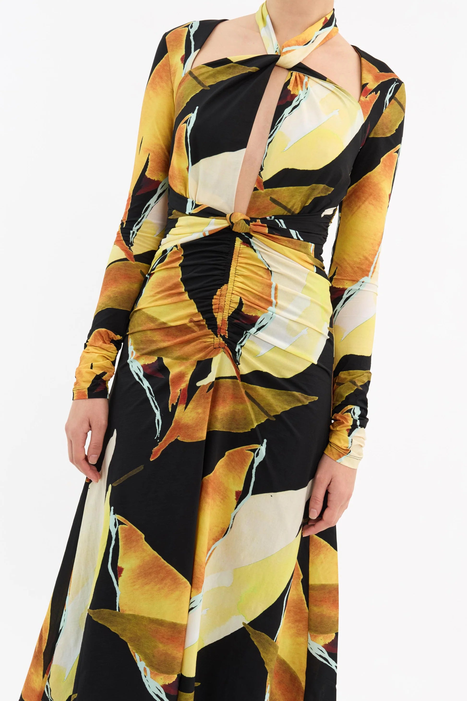 Rebecca Vallance - Petals of Paradise Long Sleeve Midi Dress