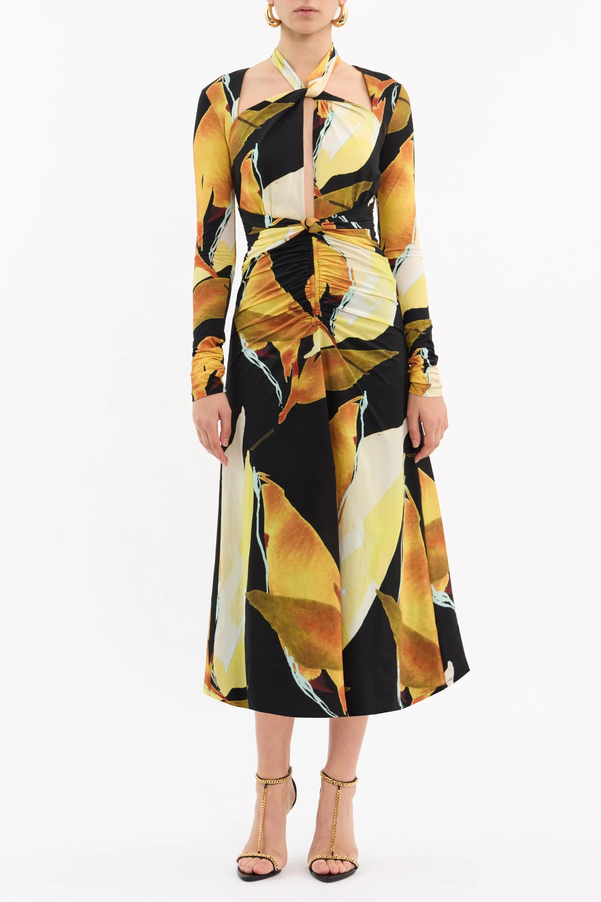 Rebecca Vallance - Petals of Paradise Long Sleeve Midi Dress