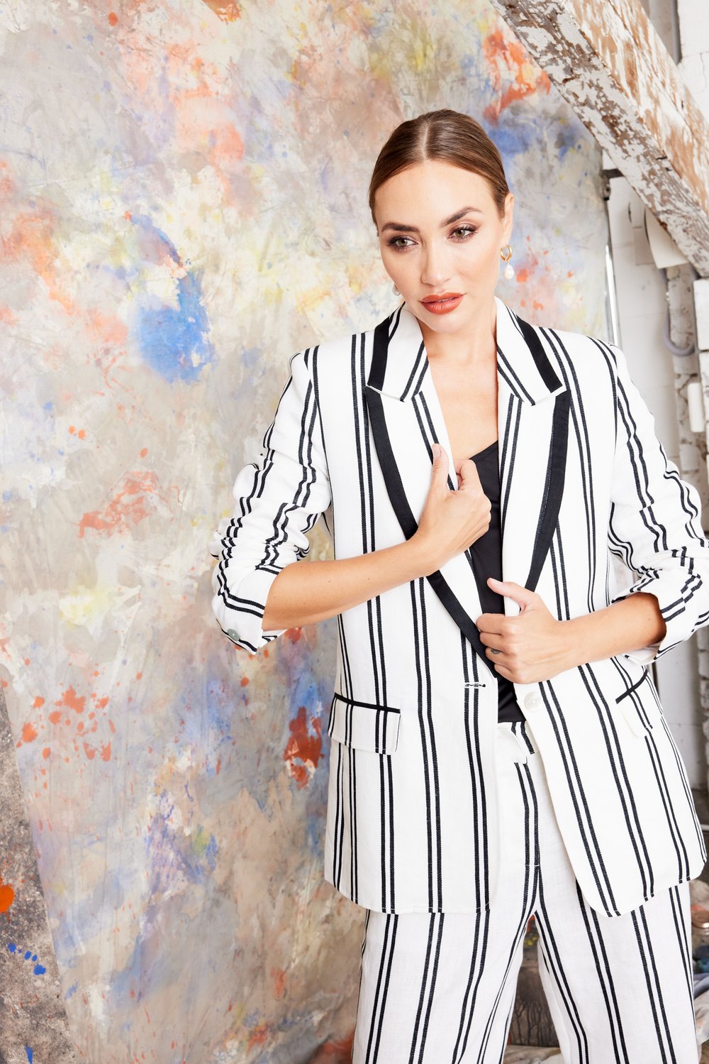 Kamare - Piazza Jacket - Linen/Cotton Stripe