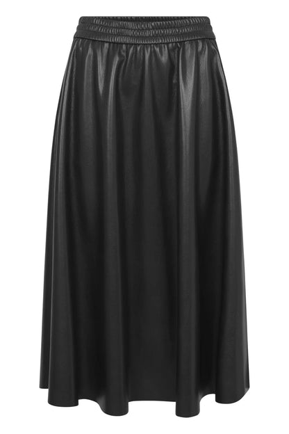 Raffaello Rossi - 4353 Smea Black Soft Faux Leather Skirt