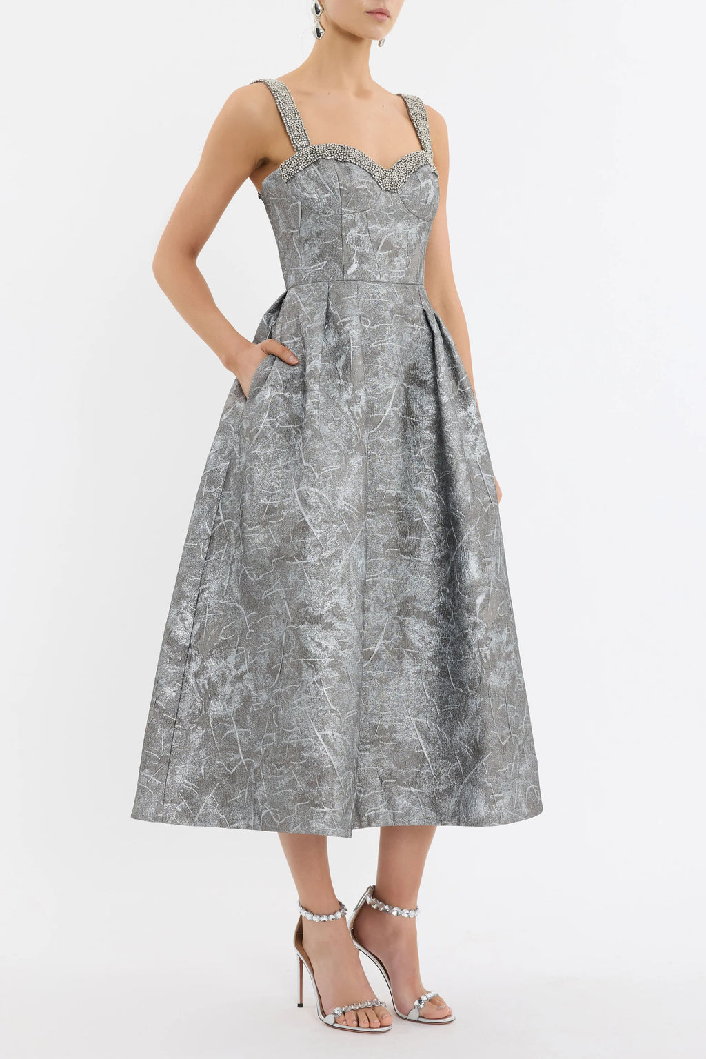 Rebecca Vallace - Sterling Midi Dress Silver