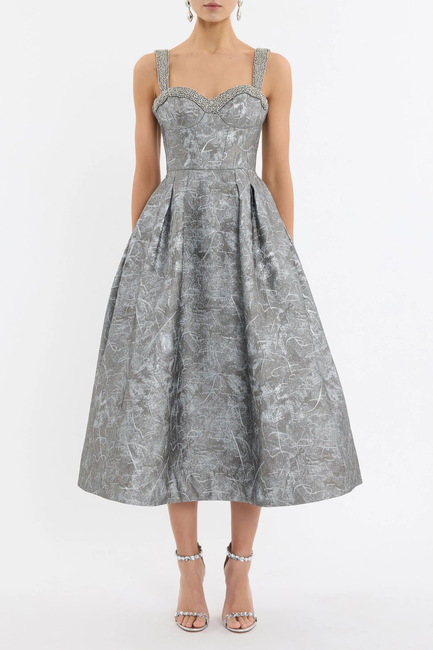 Rebecca Vallace - Sterling Midi Dress Silver