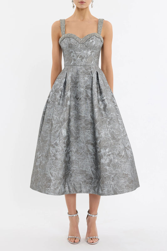 Rebecca Vallace - Sterling Midi Dress Silver