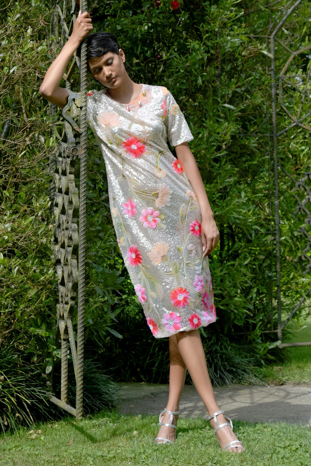 Trelise Cooper - Champagne and Stars Dress Silver/Pink