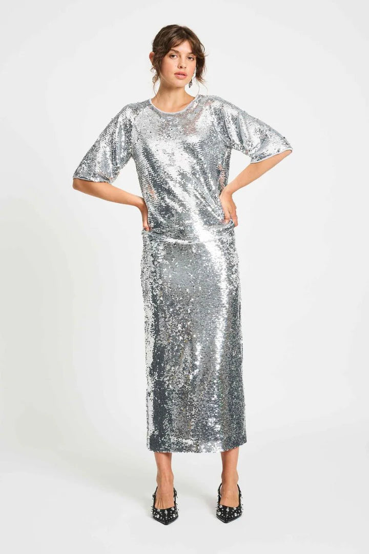 POM Amsterdam - Sequin Skirt in Silver