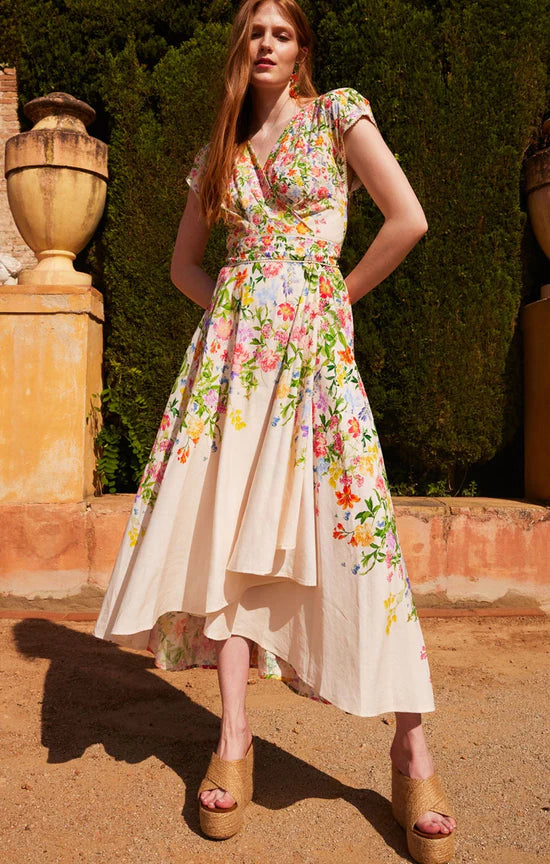 Sacha Drake - Bird of Paradise Dress - Ivory Multi Floral