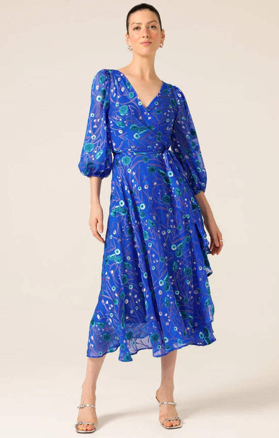 Sacha Drake - Bowerbird Wrap Dress - Periwinkle Poppy