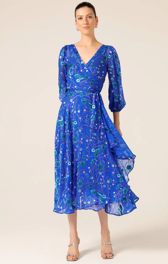 Sacha Drake - Bowerbird Wrap Dress - Periwinkle Poppy