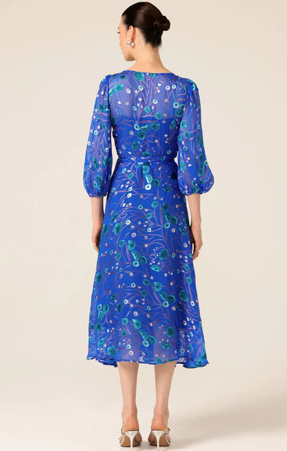 Sacha Drake - Bowerbird Wrap Dress - Periwinkle Poppy