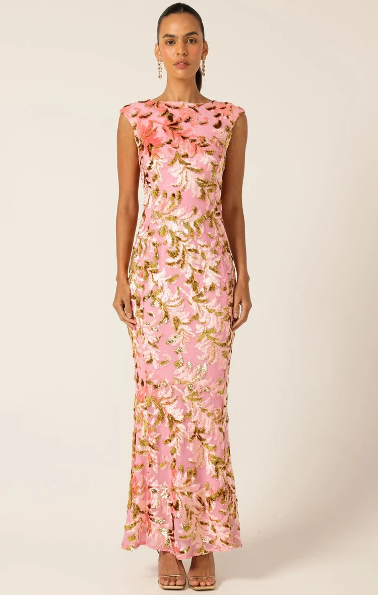 Sacha Drake - Heavenly Heights Maxi Dress Pink/Gold