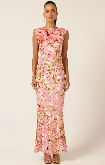 Sacha Drake - Heavenly Heights Maxi Dress Pink/Gold