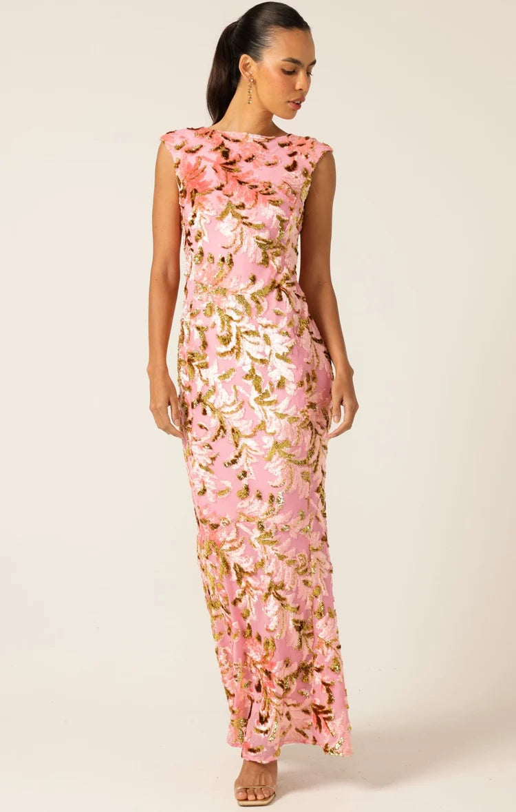 Sacha Drake - Heavenly Heights Maxi Dress Pink/Gold