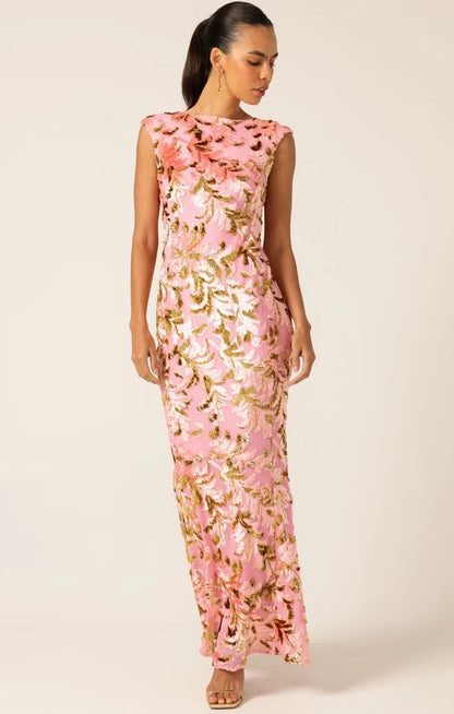 Sacha Drake - Heavenly Heights Maxi Dress Pink/Gold