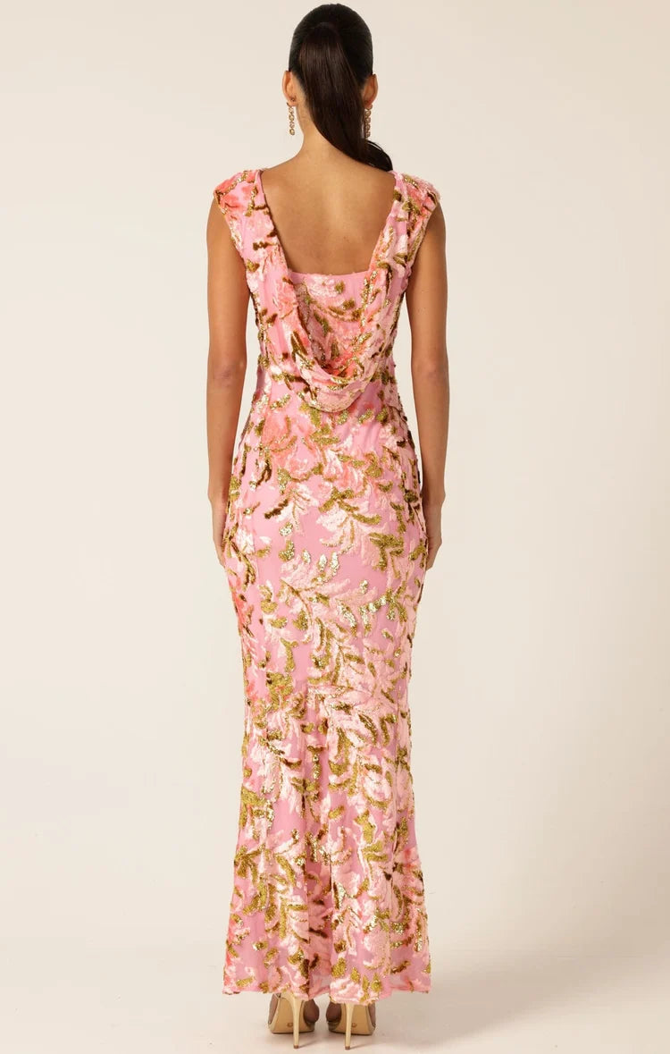Sacha Drake - Heavenly Heights Maxi Dress Pink/Gold