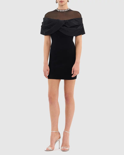 Rebecca Vallance - Maeve Knit Mini Dress Black