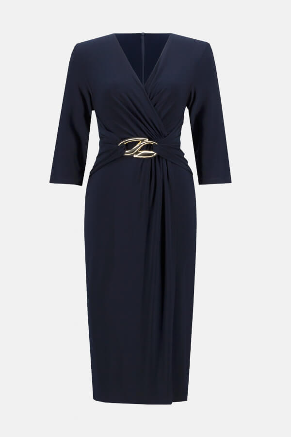 Joseph Ribkoff - Draped Sheath Dress Style Navy 223121TT