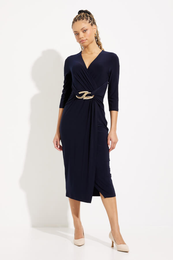 Joseph Ribkoff - Draped Sheath Dress Style Navy 223121TT