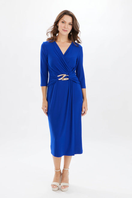 Joseph Ribkoff - Wrap Front Buckle Detail Dress 223121TT