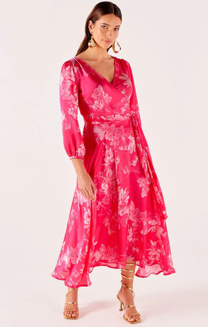 Sacha Drake - Lotus Flower Wrap Dress Hot Pink