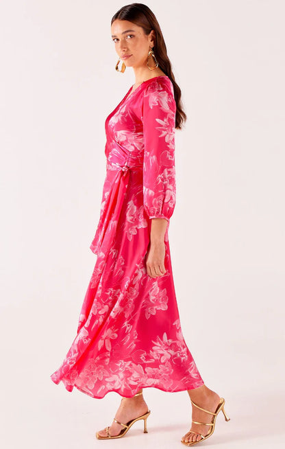 Sacha Drake - Lotus Flower Wrap Dress Hot Pink