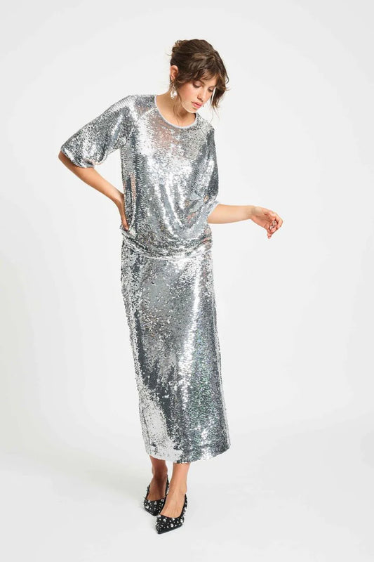 POM Amsterdam - Sequin Top in Silver