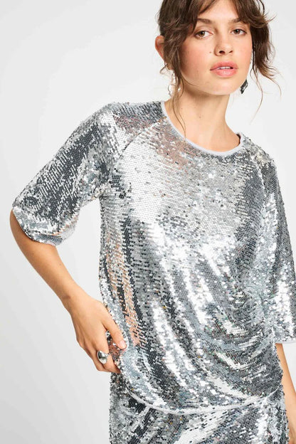 POM Amsterdam - Sequin Top in Silver