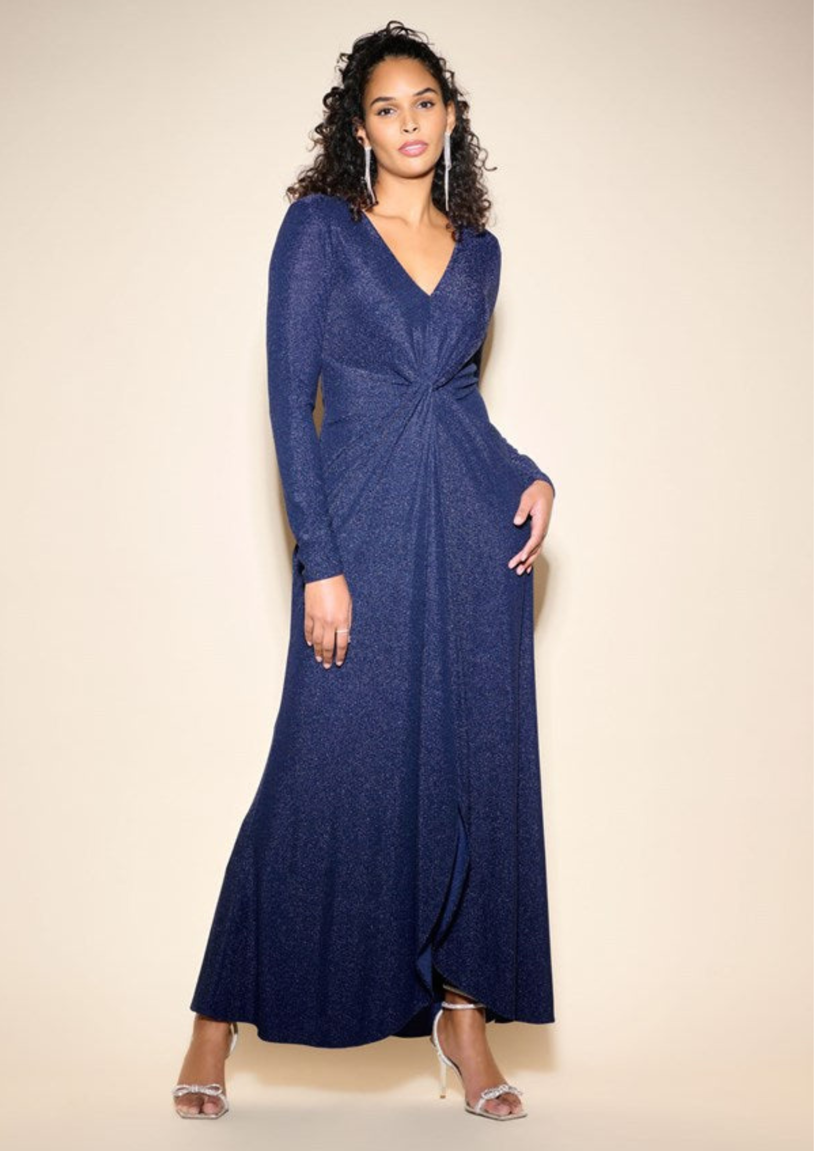 Joseph Ribkoff - Twist Detail Long Sleeve Maxi Dress Navy 233712