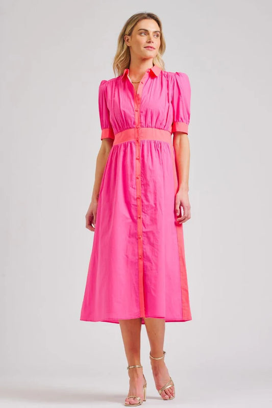 Shirty Style - The Gabby Long Dress - Watermelon/Hot Pink