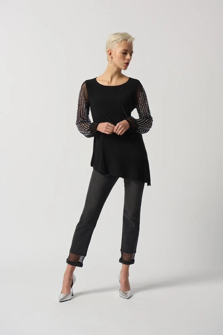 Joseph Ribkoff - Puff Sleeve Asymmetrical Tunic 233002