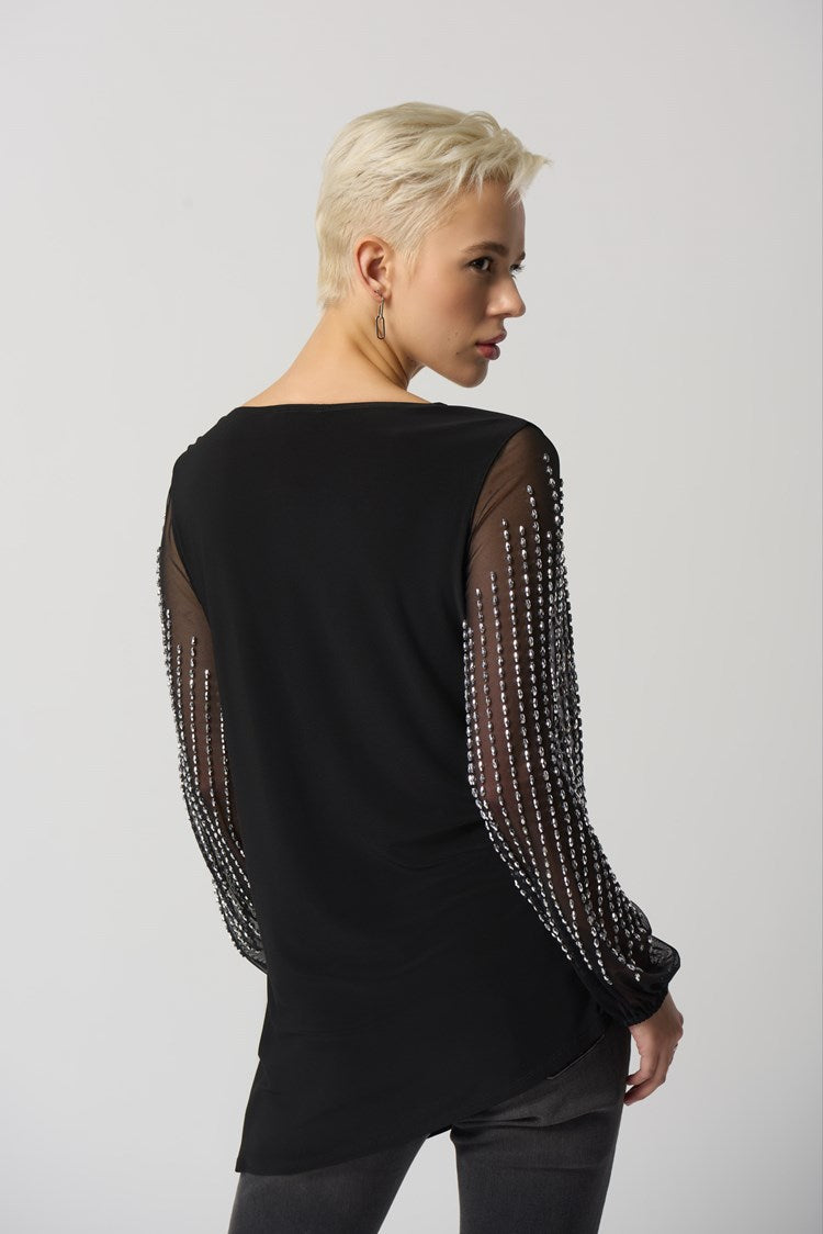 Joseph Ribkoff - Puff Sleeve Asymmetrical Tunic 233002