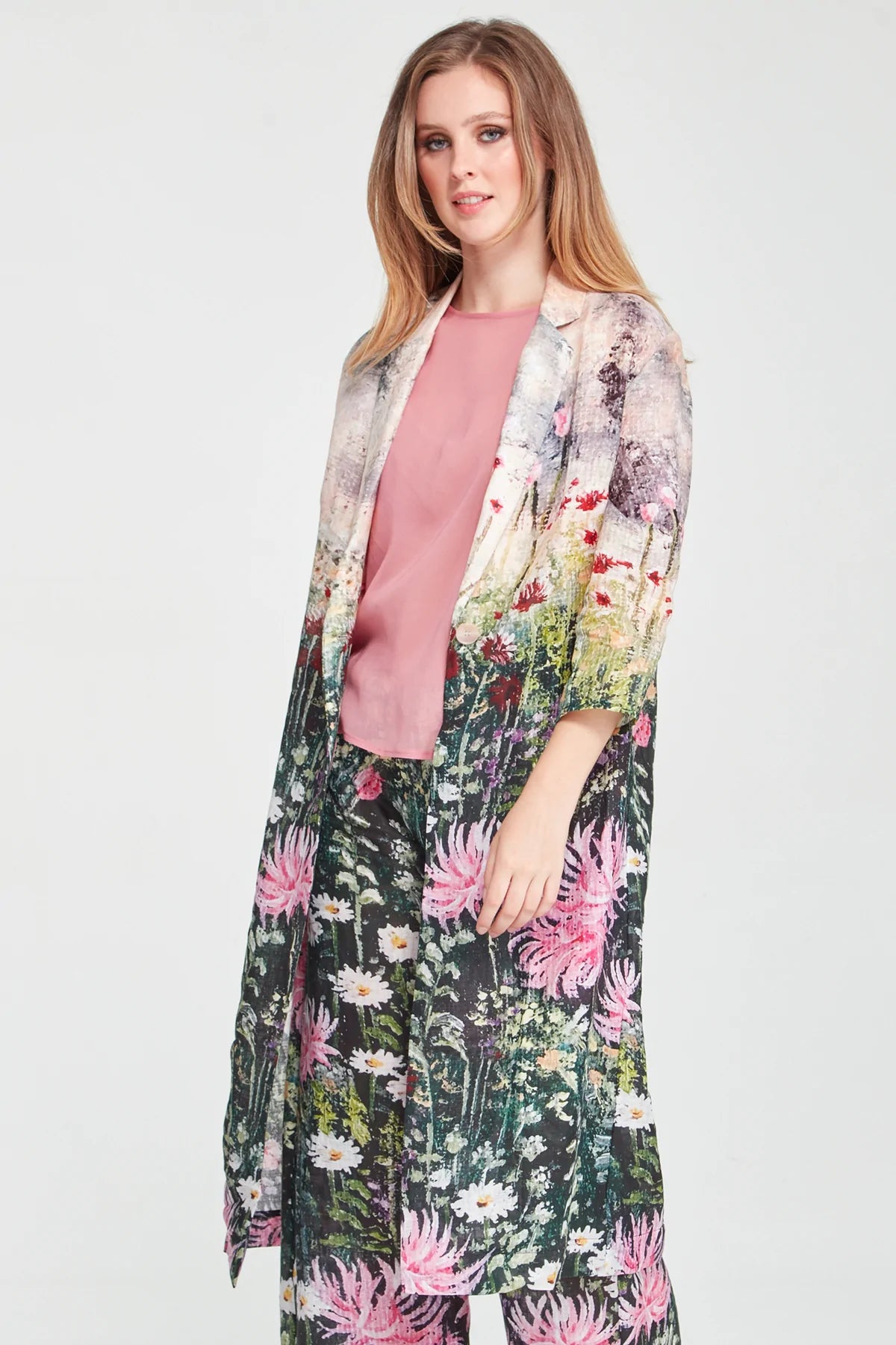 Curate - Star Duster Coat Black Floral