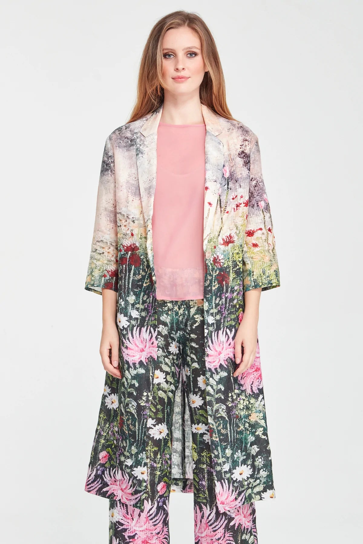 Curate - Star Duster Coat Black Floral