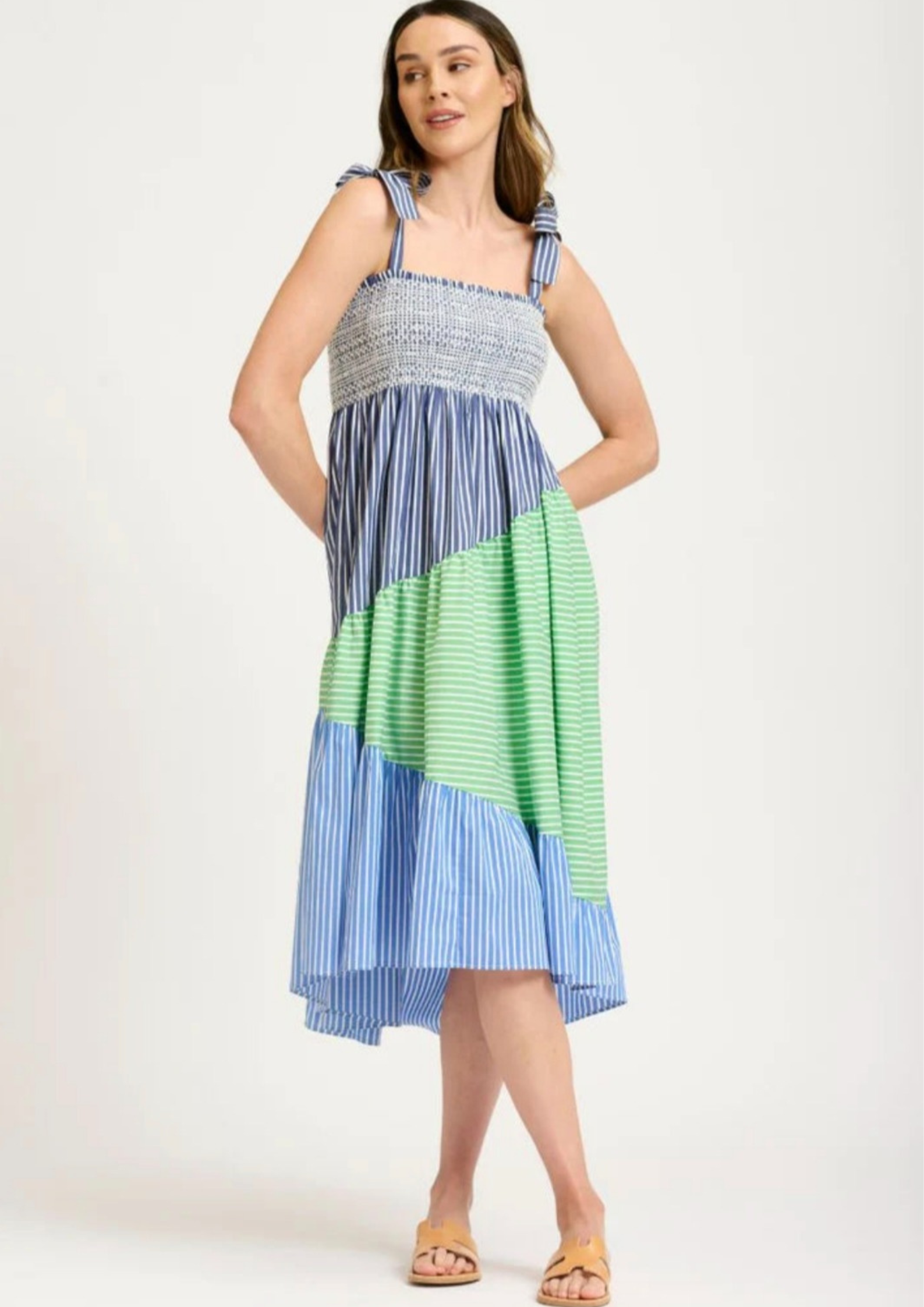 Shirty - The Tiered Skirt Dress - Azure Combo