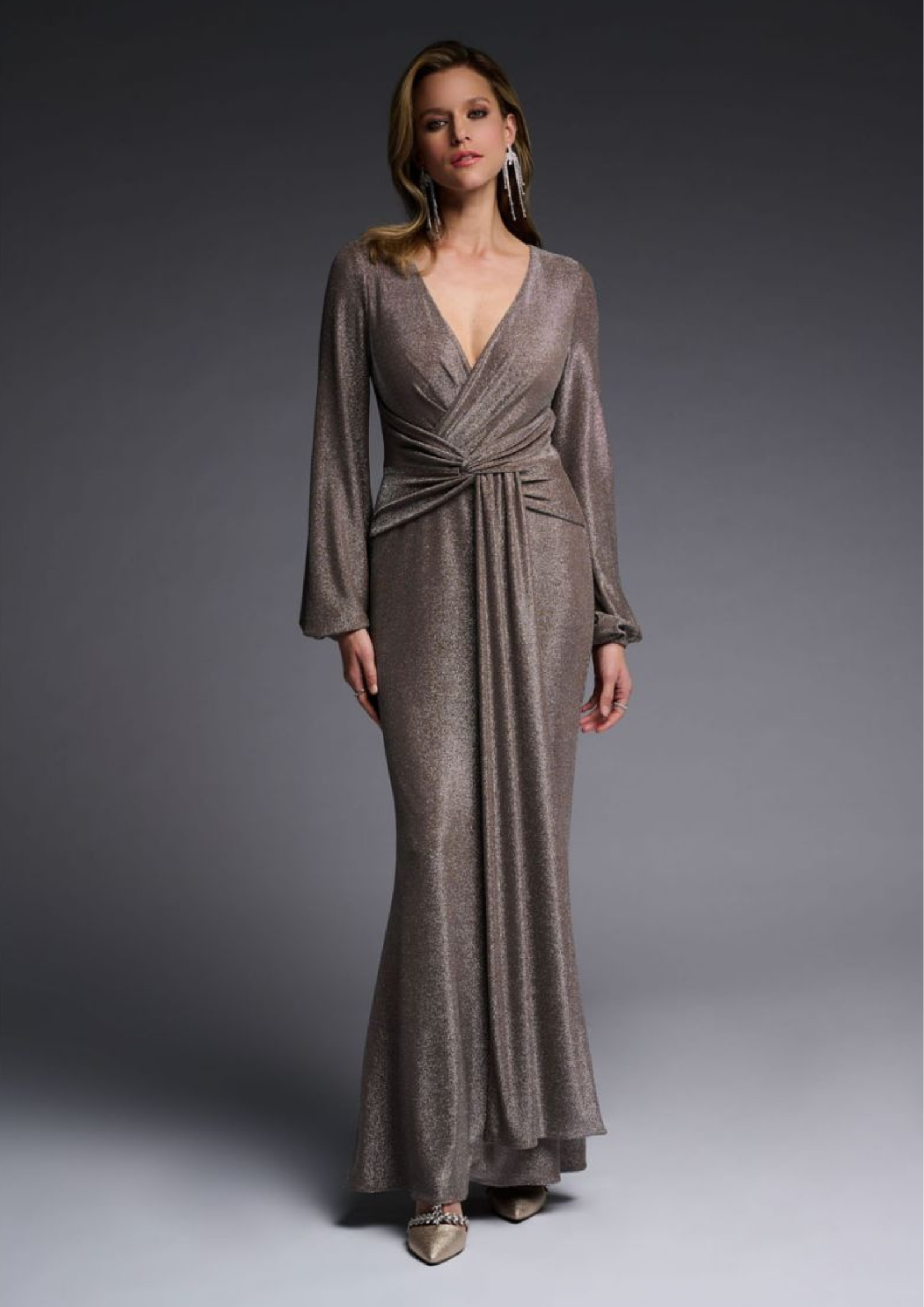 Joseph Ribkoff - Taupe Wrap Dress Style 223711