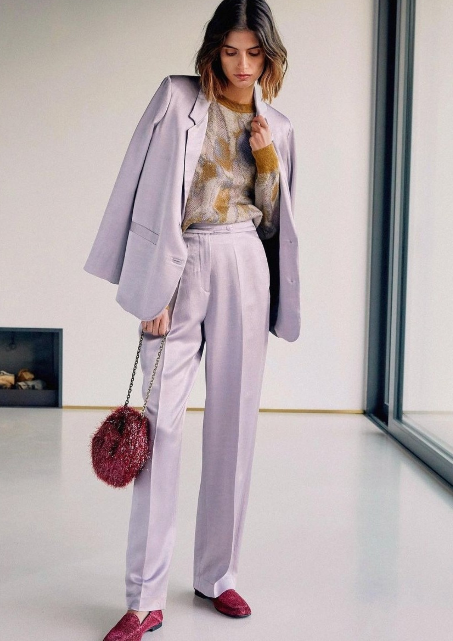 Momoni - Cristallo Pants in Satin Crepe - Lilac